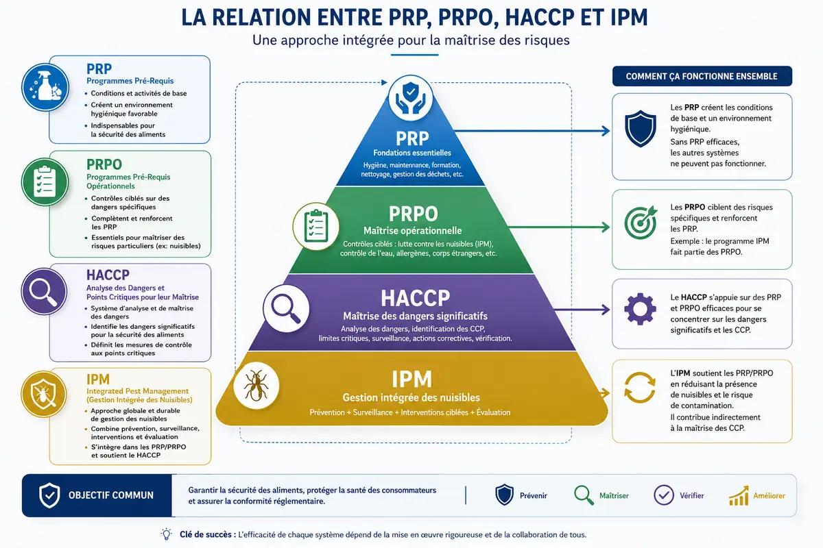La relation entre PRP, PRPO, HACCP et IPM